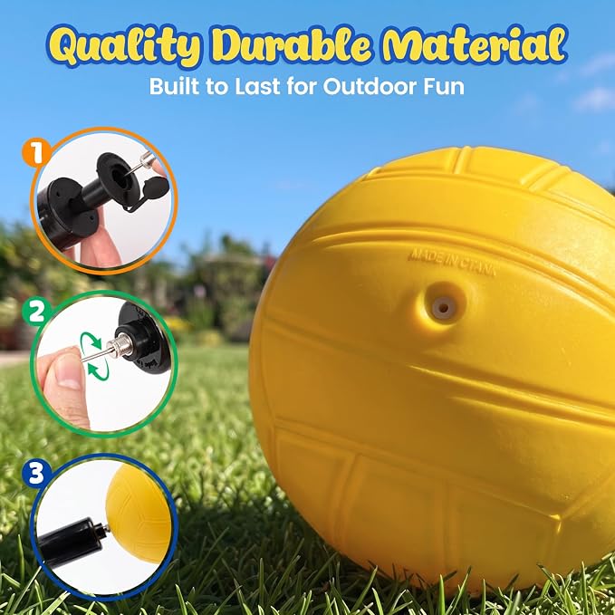 LovesTown Sports Balls for Kids, 5 Pack Inflatable Playground Balls Rubber Kickballs Dodgeballs with Duffle Bag, for Kids Toddlers Indoor Outdoor Toys