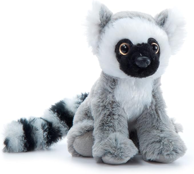 The Petting Zoo Ring-Tailed Lemur Stuffed Animal Plushie, Gifts for Kids, Wild Onez Babiez Zoo Animals, Lemur Plush Toy 6 inches