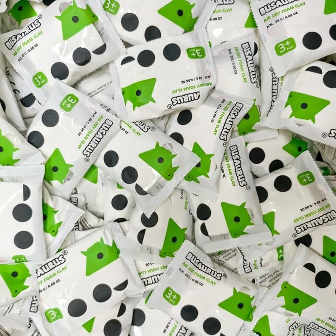 100-Pack White Air Dry Foam Clay, 25g Bulk Individually Wrapped, Magic Modeling Clay for Kids Classroom, School Art Supplies, Soft Foam Clay Alternative, Craft Supplies for Teachers