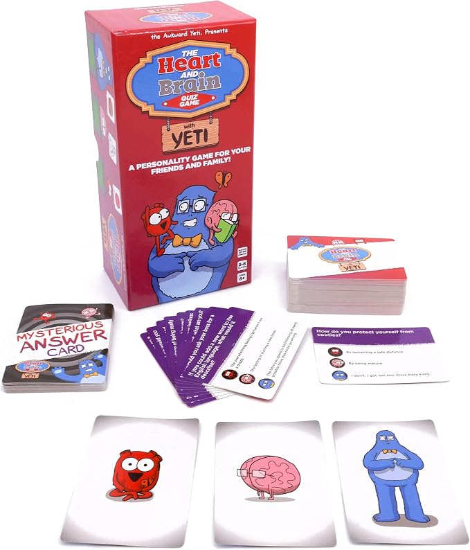 The Awkward Yeti Family Card Game, Ages 8+, Heart & Brain Edition | for Kids, Teens, Parents & Adults, Party Game for Family Game Night, Science & Anatomy Humor, By Organ Attack Creator