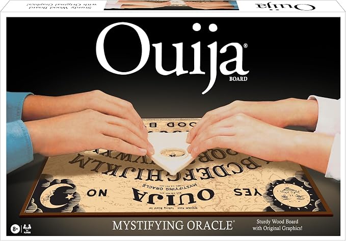 Classic Ouija Board Game with 1990s Artwork by Winning Moves Games USA | Sturdy Wood Premium, Talking Spirit Board, 2 or More Players, Ages 8 and Up