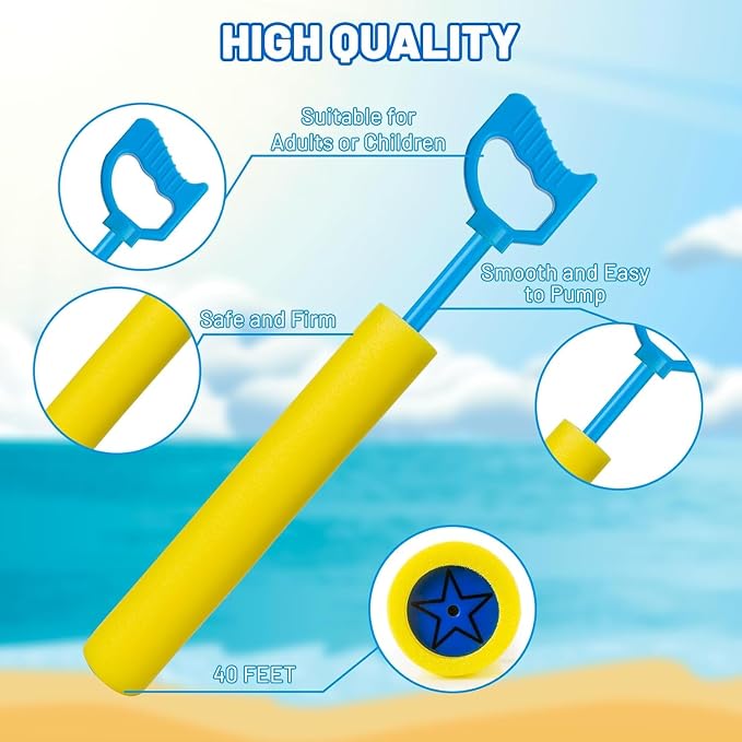 Water Guns for Kids, Outdoor Water Toys, Squirt Blaster Guns Pool Toys for Kids Ages 4-8, 8-12, Backyard Swimming Beach Garden Fighting Game Party Activities for Girls Boys Teen (4 Pack)