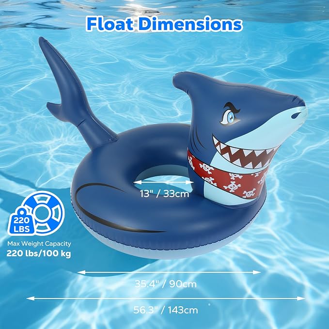 Moko Inflatable Swimming Rings, Pool Floats Swim Tubes Rings Round Shape Cute Cartoon Design Beach Water Lounge Inflatable Raft Party Supplies for Kids