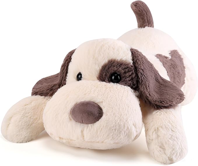 meowtastic Grey & White Dog Weighted Stuffed Animals - 28 Inch 5.0 Pounds Weighted Plush Dog Stuffed Animals - Large Stuffed Dog Plush - Cute Plush Toys Gifts for Kids & Adults (28" 5.0 lbs)