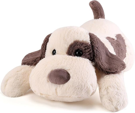 meowtastic Grey & White Dog Weighted Stuffed Animals - 28 Inch 5.0 Pounds Weighted Plush Dog Stuffed Animals - Large Stuffed Dog Plush - Cute Plush Toys Gifts for Kids & Adults (28" 5.0 lbs)