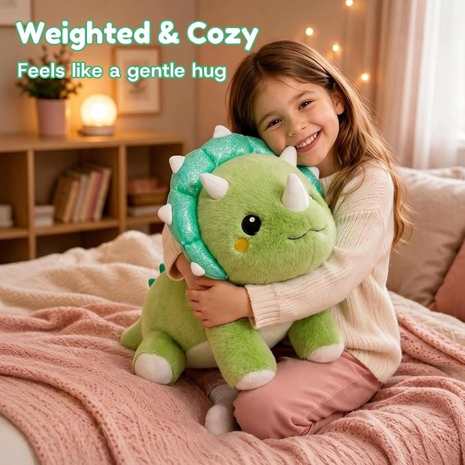 Triceratops Dinosaur Weighted Stuffed Animal Plush Toy(17.3 Inch, 1.7 Lbs)