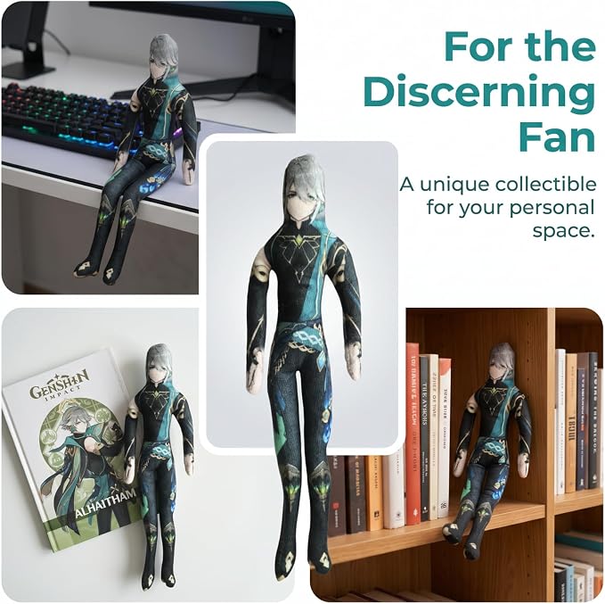 Alhaitham Anime Figure Keychain for Adult Fans, Genshin Impact Collectible Bag Hanging Keyring