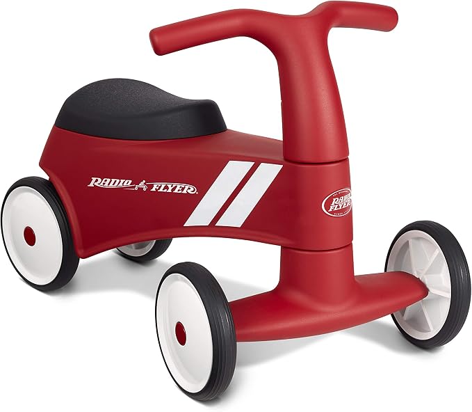 Radio Flyer Scoot About Sport Ride On, For Toddlers 1-3, Stable Wide-Set Front Wheels, Front Steering, Clear Kick Path, Under Seat Storage, Easy-Glide Wheels, 42 lb Capacity, Toddler Ride On Toys