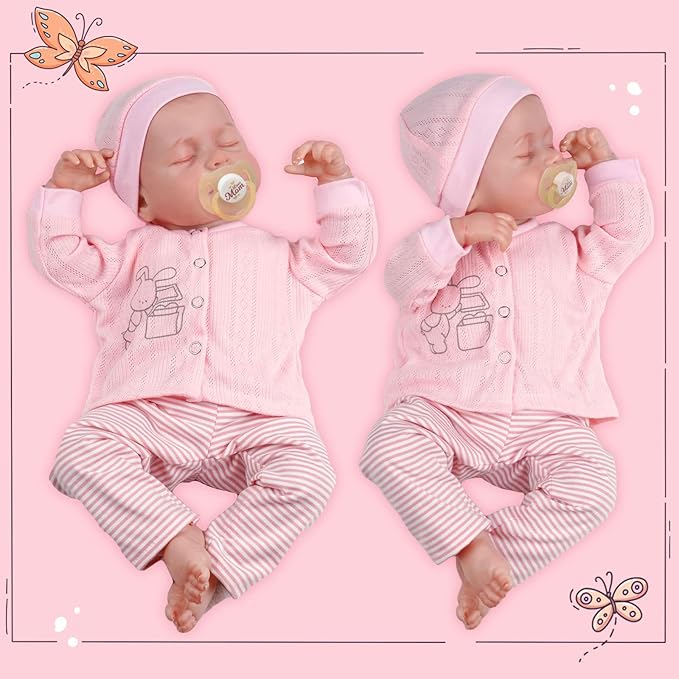 JIZHI Lifelike Reborn Baby Dolls - 18 Inch Realistic-Newborn Baby Dolls Girl Handmade Real Life Baby Dolls with Clothes for Kids Age 3+
