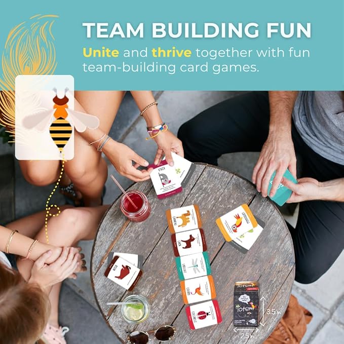 Totem Family Conversation Cards - Non-Competitive Family Bonding & Self-Esteem Card Game - Compliment & Question Cards for Kids, Teens, Adults - Team Building Games for Work & Icebreaker for Coworkers