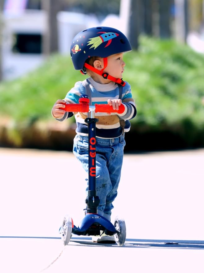 Micro Kickboard | Mini Foldable LED Kids Scooter for Ages 2-5 | Children up to 110 lbs | 3 Wheel Lean-to-Steer Design | Adjustable T Bar | Smooth Ride, Motion-Activated PU LED Wheels | Swiss Design