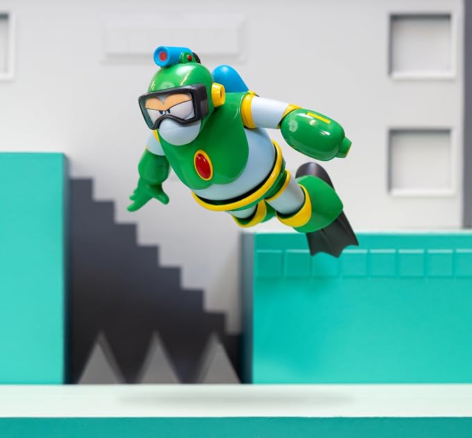 Jada Toys Mega Man Wave 3 Bubble Man Action Figure 1:12 Deluxe Scale 6" Tall, Fully Articulated, Collector Packaging