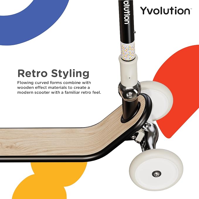 Yvolution Y Glider Classic 3-Wheel Kick Scooter for Kids – Lean-to-Steer, Adjustable Handlebar, Foldable Design – Ages 3-8, Max Weight 110lbs