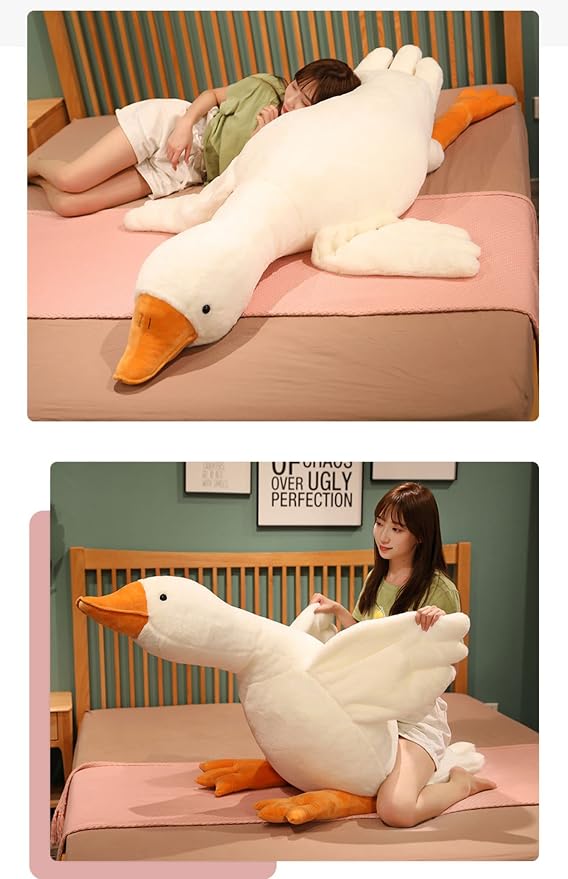 CottonStar Goose Stuffed Animal 75 Inch Plush Toy, 6 Foot Giant Duck Plush, Super Soft Huge Plushies Pillow Hugging, Gift for Kids and Friends, White