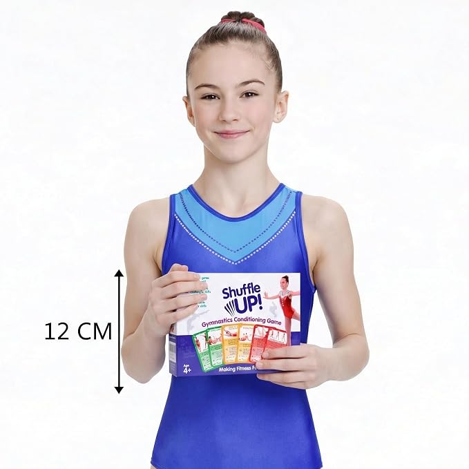 Shuffle Up Gymnastics Card Games - 70+ Fun & Active Skills Cards for Kids, Fitness Cards Develop Fundamentals, Stamina & Strength, Easy to Play for Kids | Multiple Skills Level Card Include 2 Dices