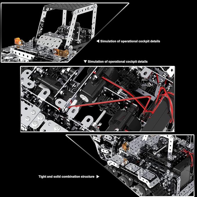 Building Sets Stem Assembly Metal 3-D Puzzle Model Car Building Kit Construction Set Toys Electric Remote Control Drilling Machine 1257PCS/Included Motor