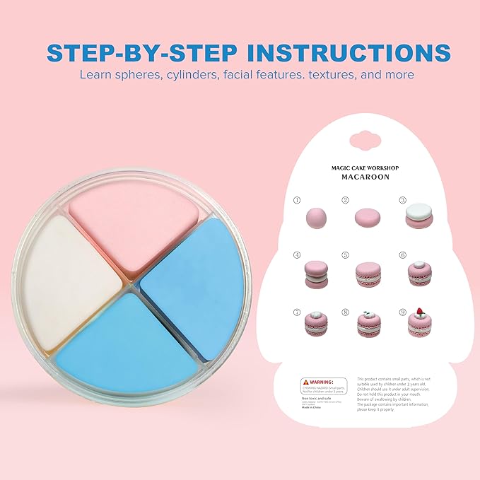 Aestd-ST Air Dry Clay Kit - Cake Themed, Modeling Clay for Kids, Dessert DIY Magic Clay with Tools and Tutorials, 12 Boxes Molding Clay, Soft & Non-Sticky, Arts and Crafts Gifts for Kids