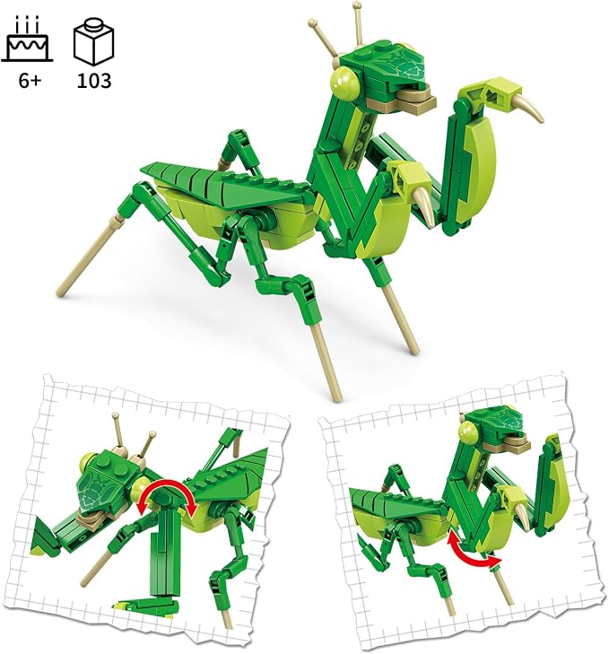 KAZI Insect Building Blocks,Bug Building Set for Kids Ages 6 7 8 9 Year Old and Up,Mantis Building Blocks Toy Insect Collection,Ideal Gifts for Birthday,Easter Basket Stuffers
