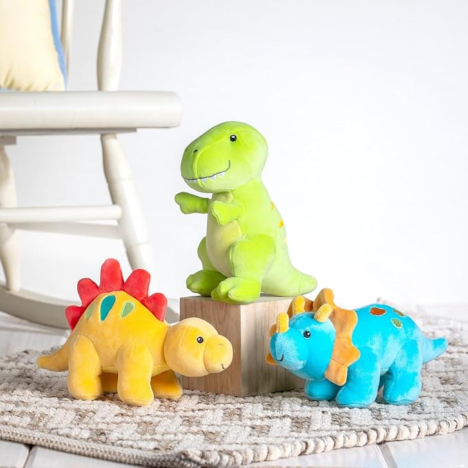 Mary Meyer Stuffed Animal Smootheez Pillow-Soft Toy, 7-Inches, Tails Green T Rex Dinosaur