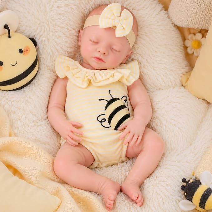 BABESIDE 16 Inch Silicone Baby Doll Weighted 4 Pounds,[NOT Vinyl] Realistic Baby Doll Girl Lifelike Reborn Baby Dolls Silicone Full Body Gift with Accessories for Kids 3+ & Collectors