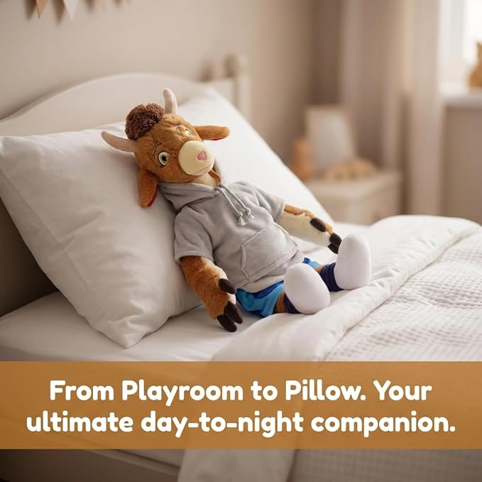 Jay Franco Space Jam Goat 22 Inch Plush Stuffed Animal Pillow Buddy - Super Soft Microfiber, Machine Washable, Embroidered Details, Cozy Kids Gift for Space Jam Fans (Officially Licensed)