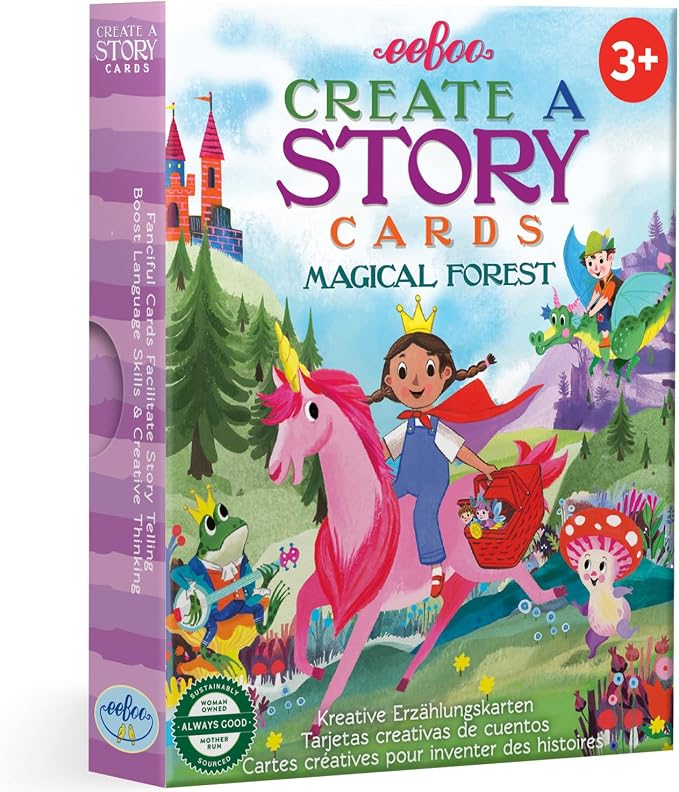 eeBoo: Magical Forest Create a Story Pre-Literacy Cards, 36 Cards with Colorful Characters, Encourages Imagination, for Ages 3 and up