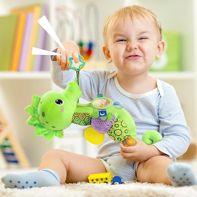 LIGHTDESIRE Baby Toys Musical Seahorse Sensory Infant Toys 0-6-12 Months | Stuffed Animals with Mirror|Crinkle|Rattle Baby Teething Toys Tummy Time for Newborn Boys Girls Shower Birthday Gifts
