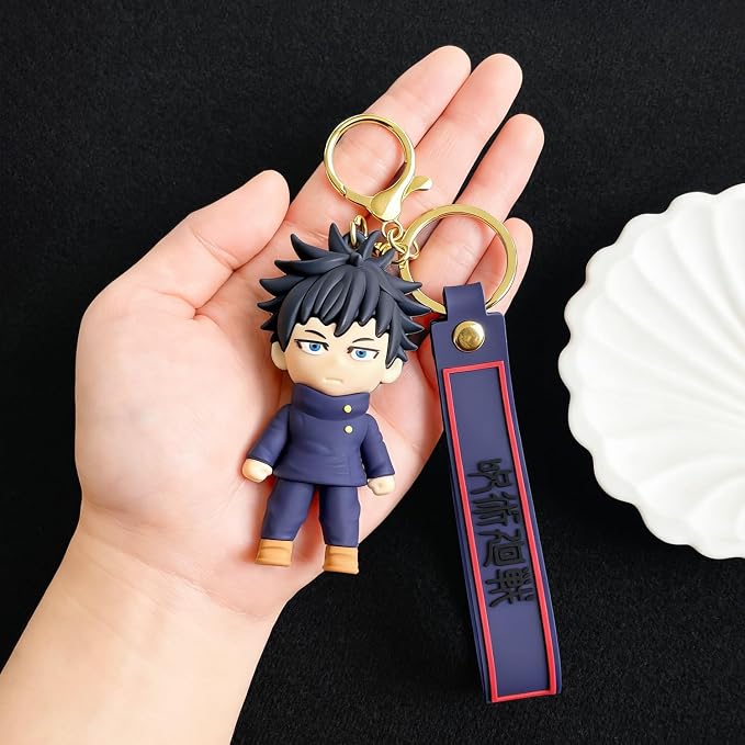 JJK Novelty Keychain, Collectable Anime Mini Figure, Fun Keyring Jewelry Gift for Men and Women