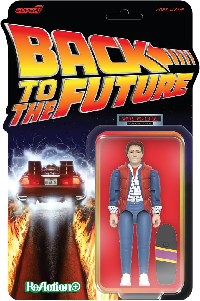 Super7 Reaction+ Back to the Future Marty McFly (1985) - 3.75" Back to the Future Action Figure with Accessories - Classic '80s Movie Collectibles and Retro Toys