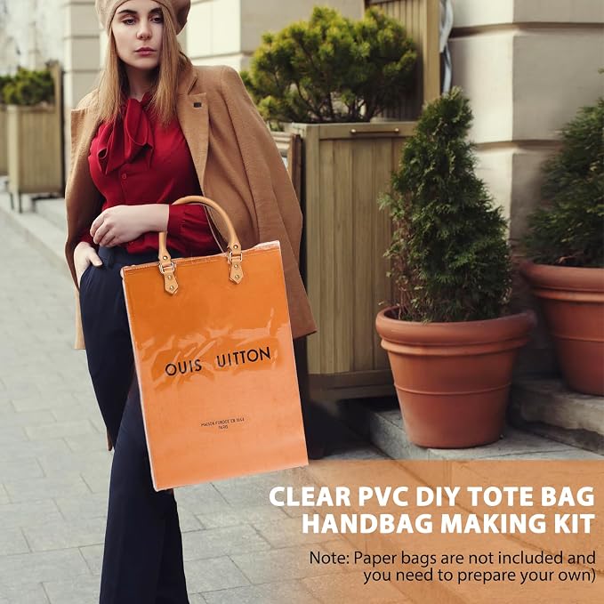 Clear PVC DIY Tote Bag Handbag Making Kit Handmade Gift Bag Craft Accessory Tool Set Birthday Holiday Gift Bag