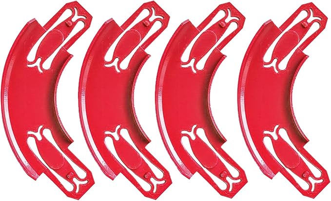 Racetrack Connectors Compatible with Hot Wheels,90 Degree Banked Turn,4 Packs(Red)