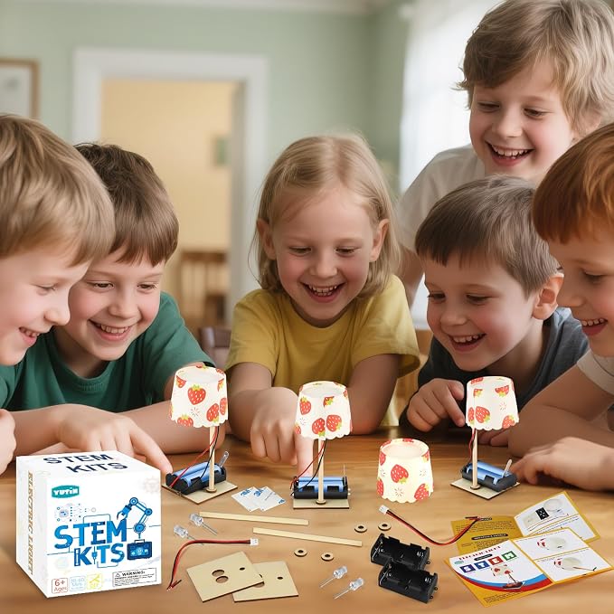 STEM Kits for Kids Age 6-8 8-10, 6 Bulk DIY Electric Circuit Lamp Kits for Kids Crafts 8-12, Science Experiments for Classroom STEM Projects Activities, Building Toys for Boys Girls Gifts 6 7 9 10 13