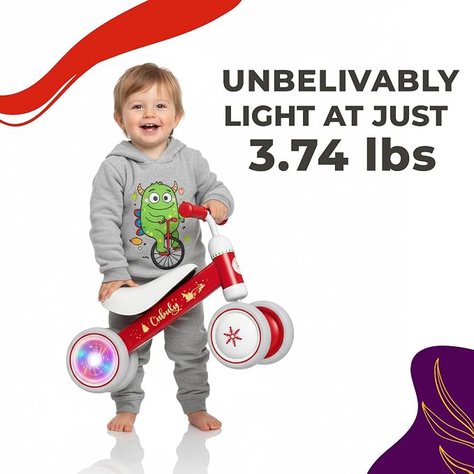 Baby Balance Bike for 1-3 Year – First Birthday Boy Girl Gifts 12-36 Month Mini Bike|Colorful Lighting Wheels|Ride on Toys |Toddler Balance Bike 1-3 Indoor/Outdoor Bike