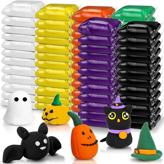 WinnerWhy 72 Pcs 38oz Air Dry Clay Modeling Magic Ultra Light Modeling Clay for Kids DIY for Sculpting Air Dry School Gift(Halloween Color)