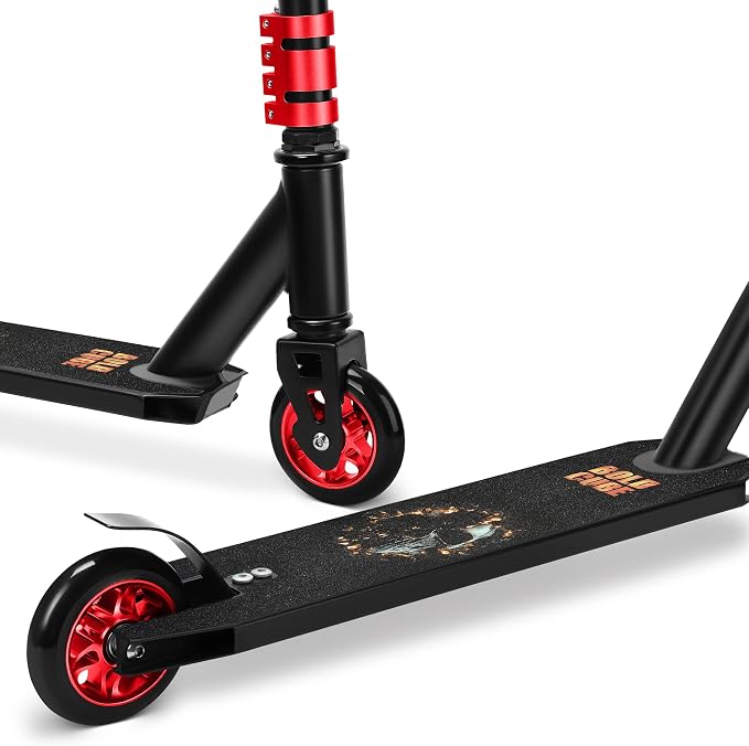 BOLDCUBE Deluxe Stunt Scooter for Boys and Girls Ages 8-12 Years | Anodized Finish | 4 Bolt Clamp | Marbled Grips | 7+ yrs
