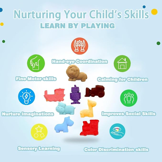 Unleash Creativity with 53 Pcs Play Dough Tools Sets Dough Accessories.Ideal as a Gift for Kids Aged 3-4-8 Years