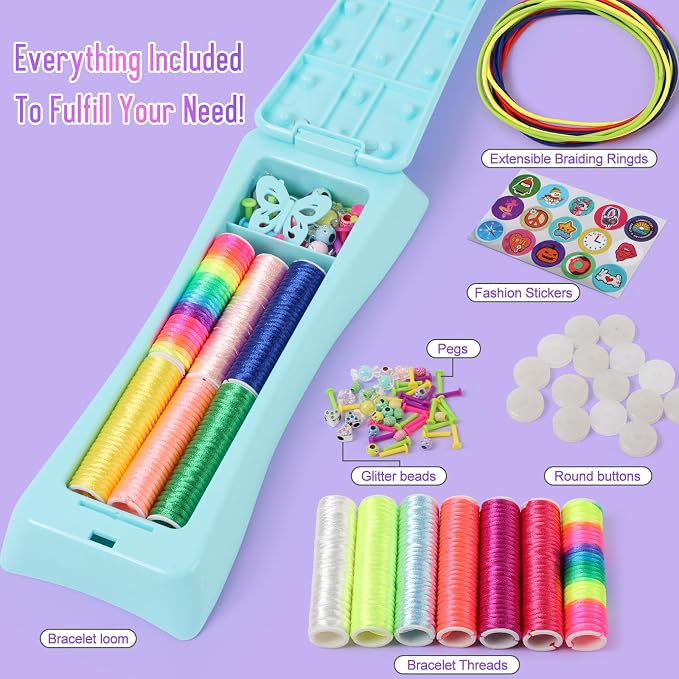 QXHOL Friendship Bracelet Making Kit for Girls - Arts Crafts for Kids String Bracelets Maker Set - Best Birthday Gift Ideas for 8-12 Year Old Girl & Popular Toys Ages 6 7 9 10 11, 8-13 yr Old