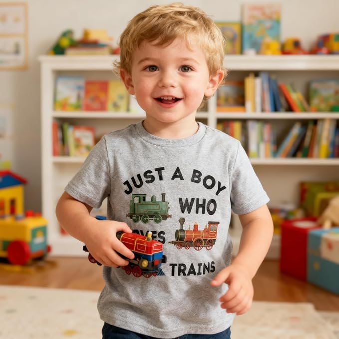Todder Boys Shirt Kids Trains Bug Retro Nature Cool Tees Tops 2-7 Years