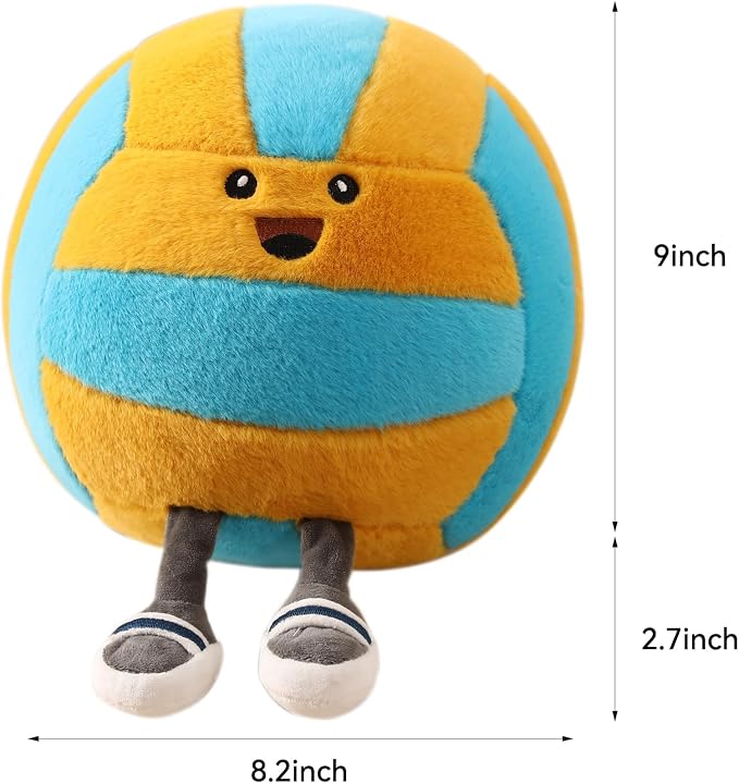 Funny Volleyball Plush with Legs – Cute Stuffed Animal Toy for Boys Girls, Volleyball Throw Pillow for Room Decor, Couch or Bed Volleyball Stuffed Animal Decor Gifts (Volleyball Pillow 11 Inch)