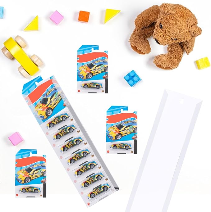 10 PCS Model Car Display Case Wall Mount 4.4"" Wx16.7 H, Diecast Blister Packed Toy Car Organizer Holds Up to 100 Cars, Compatible with Packaged Cars Display Shelf Rack Wall Storage