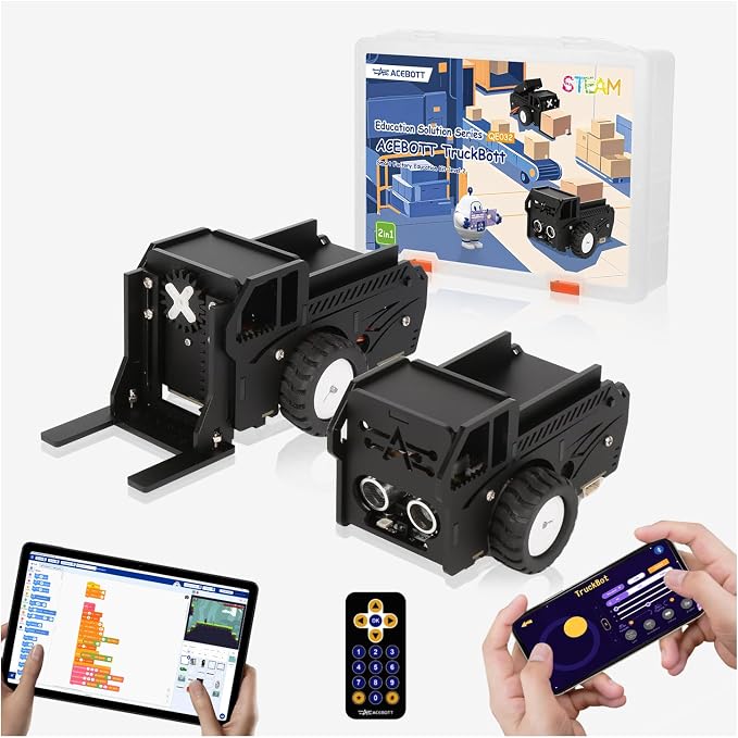 ACEBOTT Robotics for Kids Ages 12+, 2 in 1 Smart Robot Car Kit Compatible with Arduino & Scratch, STEM Toys Coding Robot Kit for STEM Classroom & Home Education, for Kids and Teens