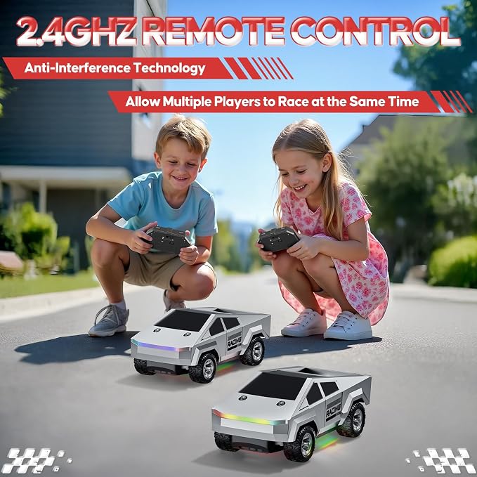 1:24 RC Car Toys, All Terrain High Speed 2WD RC Truck with Light and Loadspace, 2.4GHz Off-Road Vehicles Remote Control Car, Electric Vehicle Toys Gift for Boys Girls Age 3+