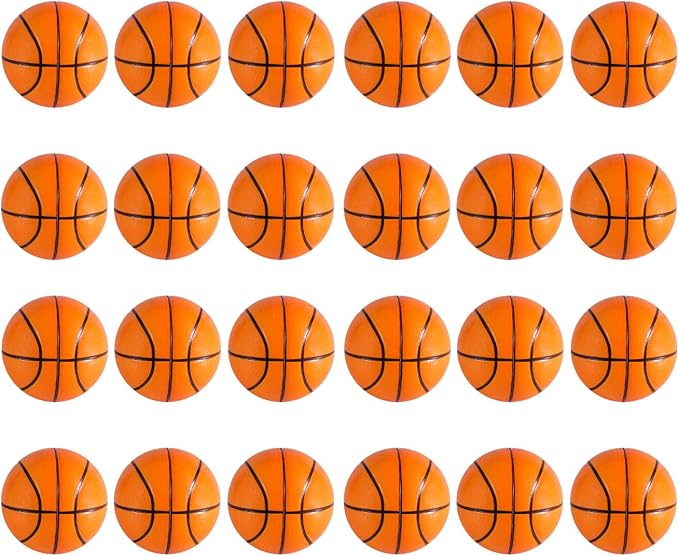 Super Z Outlet Mini Foam Sports Balls for Kids Adults Mini Baseball Football Basketball Soccer Stress Toy Game Party Decoration (Basketball) - Pack of 24