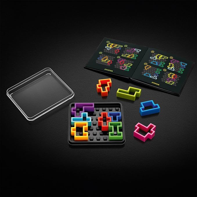 SmartGames IQ Deluxe: Square - the New IQ Series for Ages 14 - Adult with 120 Challenges Featuring a Larger Display and Travel Case