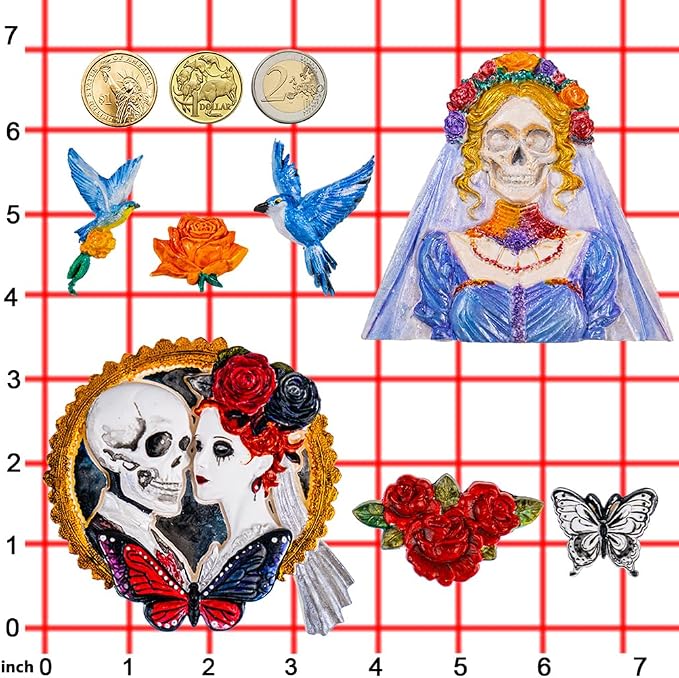 Skeleton Bride and Groom Clay Molds for Crafts