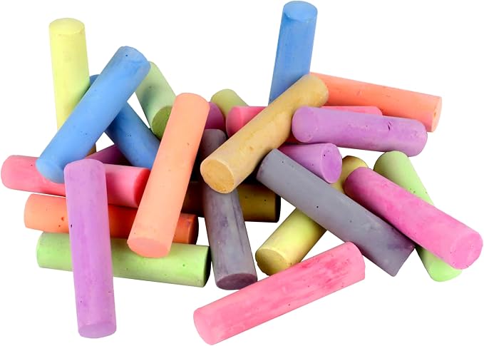 Kid Made Modern Non Toxic Sidewalk Chalk Bucket (24 Count) - Washable Colored Chalk Bulk Set for Kids and Toddlers Outdoor Games