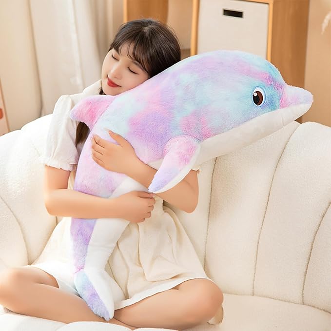 Dolphin Stuffed Animals Plush Toy Pillow Soft Sea Animal Doll Purple Orchid 19.2 Inches