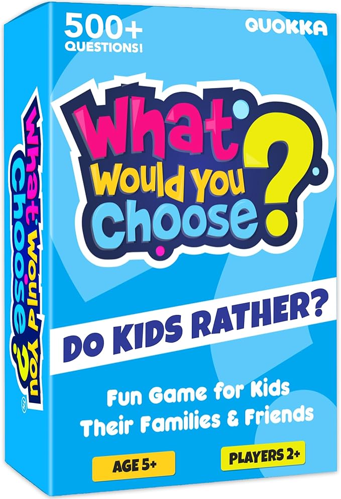 Board Games for Kids 8-12 – Family Games for Kids and Adults for Family Night – What Would You Choose – 500+ Questions – Fun Travel Learning Trivia Cards for 5-7 - Boardgames for Teens 9-10 Years Old