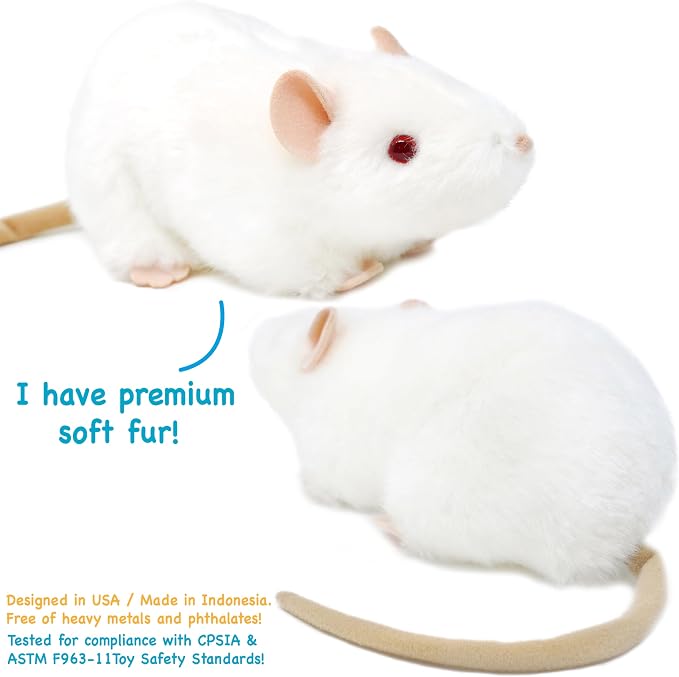 TigerHart Wylie The White Rat - 7 Inch Stuffed Animal Plush