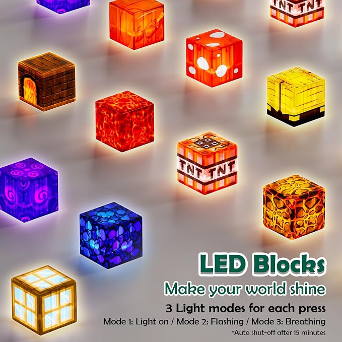 ToyUnited 4-in-1 Magnetic Blocks with 24 Light Up Blocks, 200PCS Magnetic Building Blocks with 8 Base Plates, Screen-Free Magnetic Building Cubes Toy, Christmas Birthday Gifts for Boys Girls Age 3+